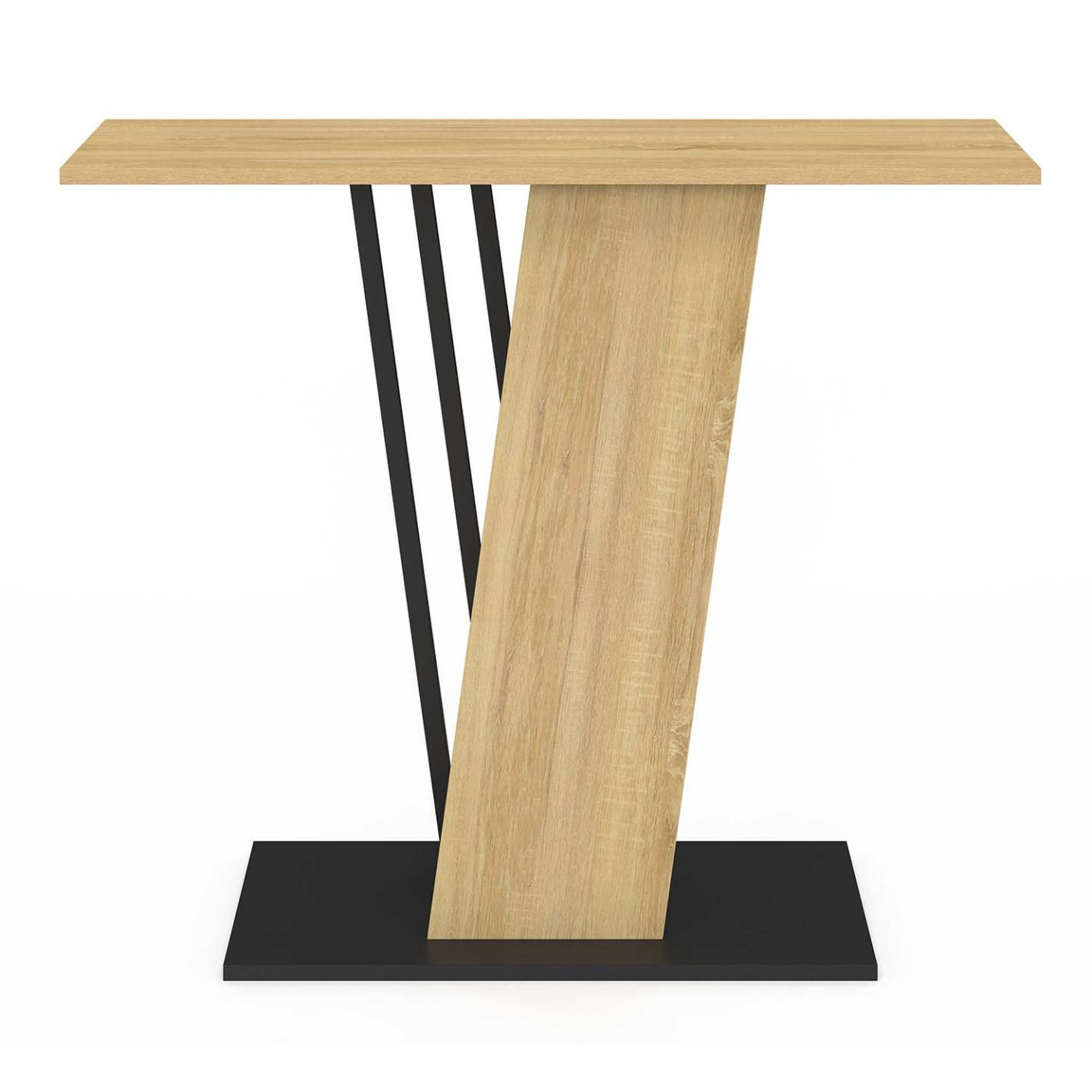 Voir la diapositive 3 : ID MARKET Console vicky plateau bois et pied croisé noir