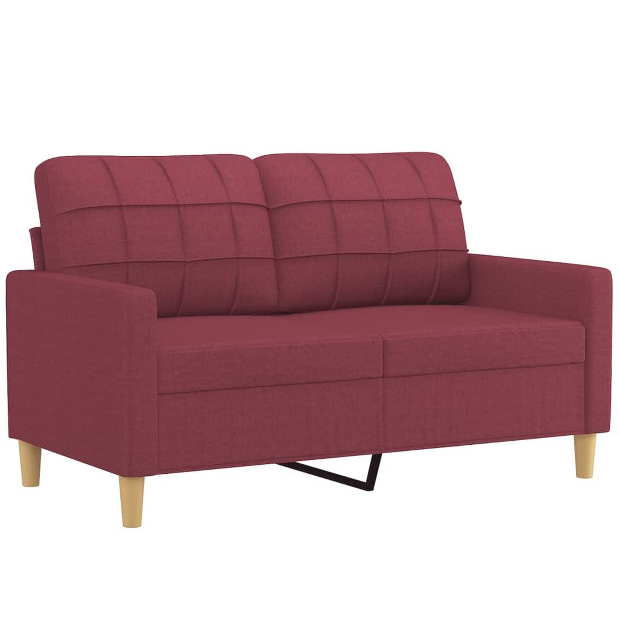 Voir la diapositive 4 : VIDAXL Canape 2 places avec oreillers bordeaux 120 cm tissu