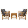 Voir la diapositive 2 : VIDAXL Salon de jardin 3 pcs avec coussins Bois d'acacia massif