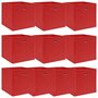 VIDAXL Boîtes de rangement 10 pcs Rouge 32x32x32 cm Tissu