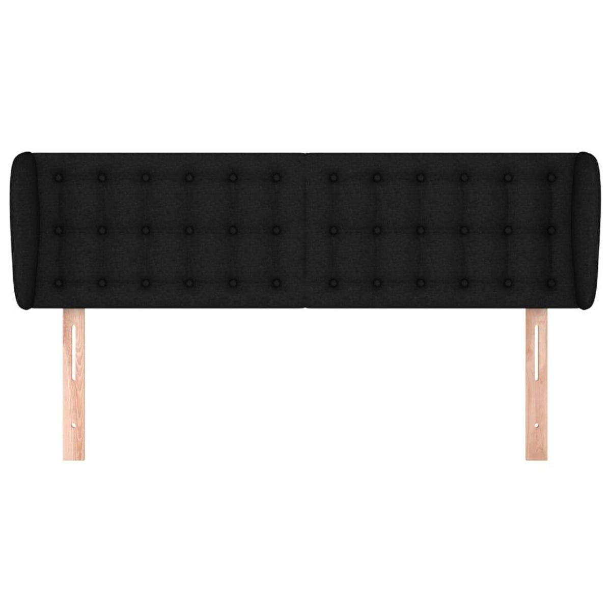 VIDAXL Tete de lit avec oreilles Noir 147x23x78/88 cm Tissu