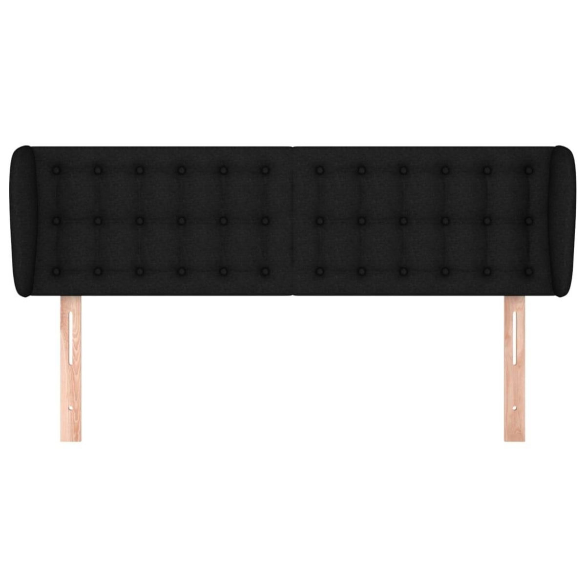 VIDAXL Tete de lit avec oreilles Noir 147x23x78/88 cm Tissu