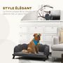 Voir la diapositive 5 : PAWHUT Canapé chien lit pour chien chat design contemporain coquillage dim. 98L x 60l x 35H cm coussin moelleux velours gris