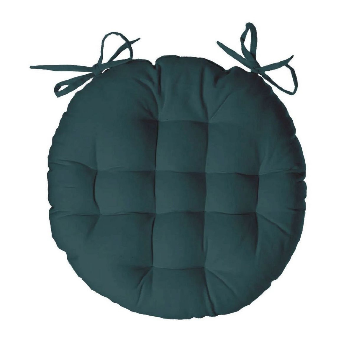 TODAY Galette de chaise matelassée en coton unie avec nouettes KALI