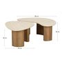 Voir la diapositive 5 : LISA DESIGN Mohea - lot de 2 tables basses gigognes - effet travertin et bois - 88 et 65 cm