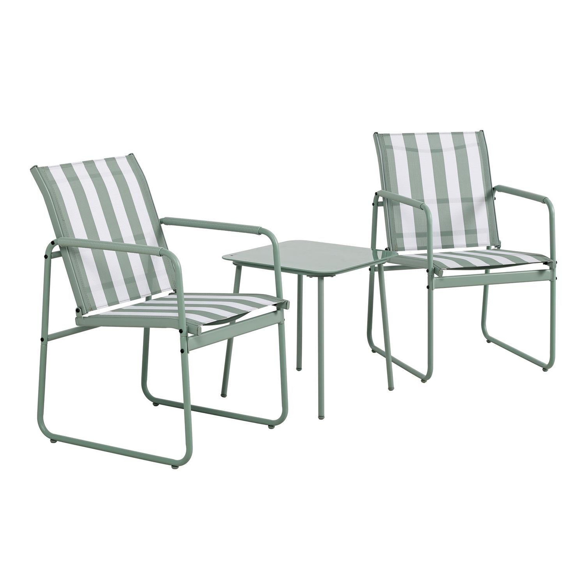 The Home Deco Factory Salon de jardin en acier 2 places nice - vert