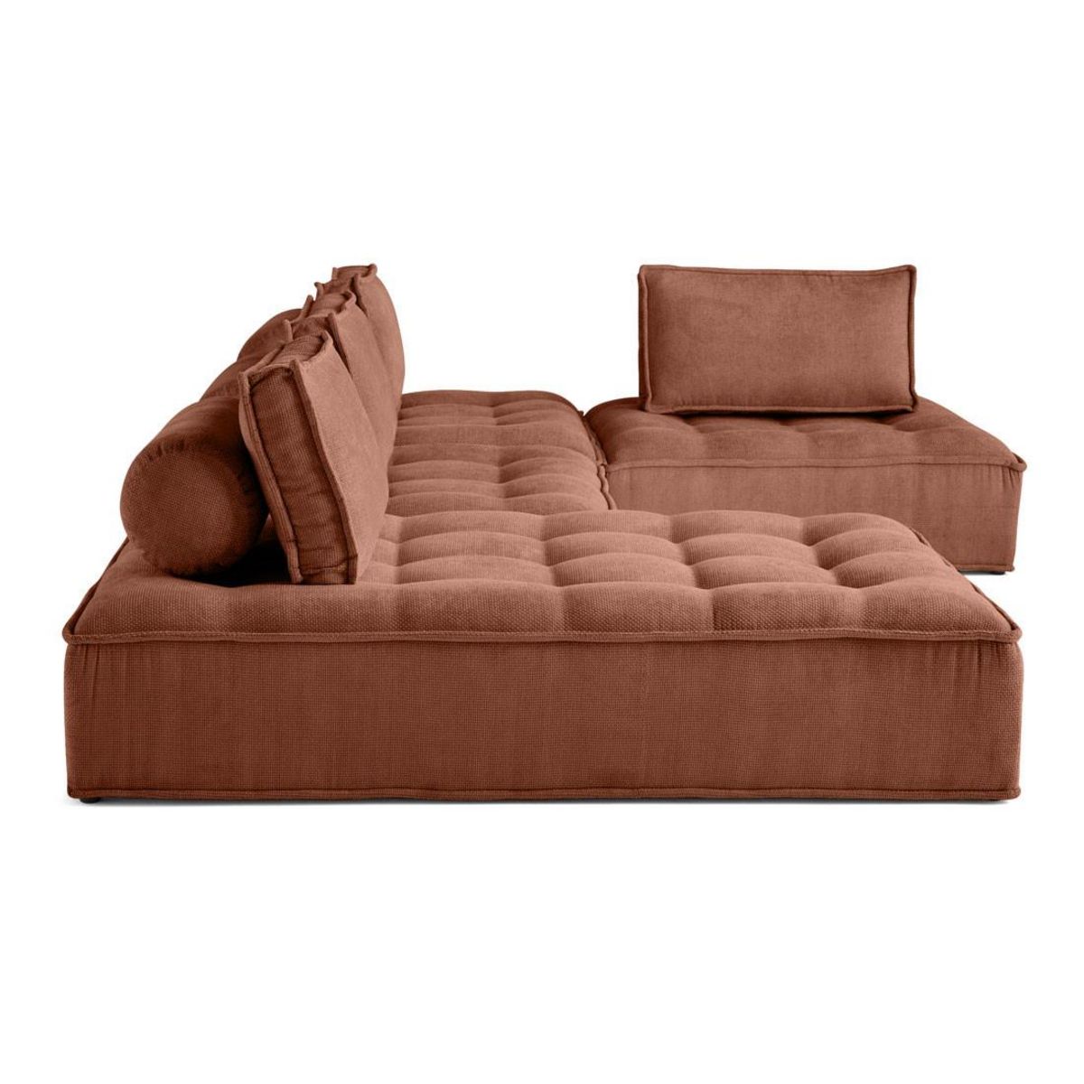 BEST MOBILIER Marisol - canapé panoramique modulable 7 places - velours texturé