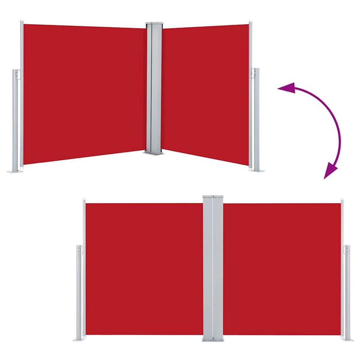 VIDAXL Auvent lateral retractable Rouge 100 x 600 cm