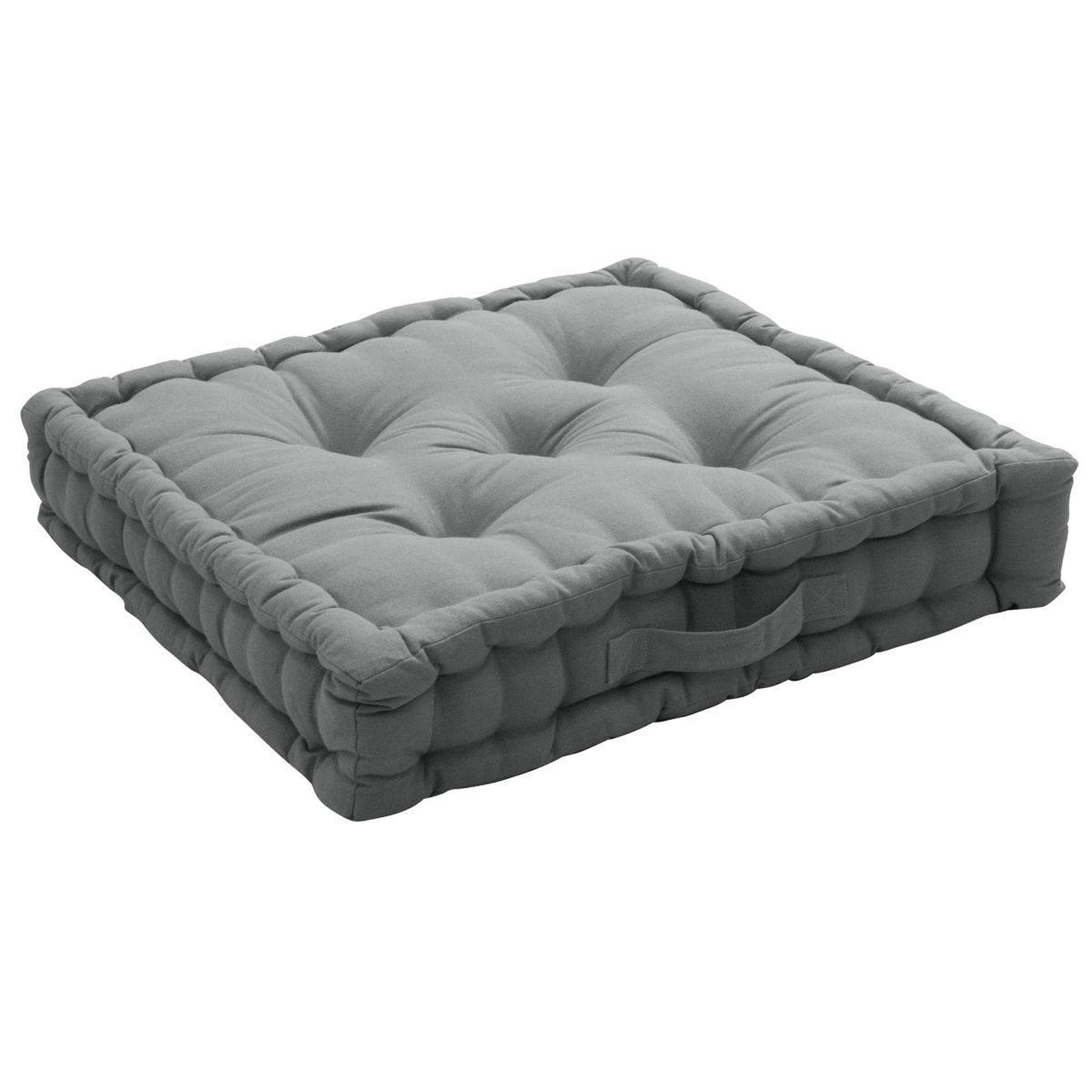 ENJOY HOME Coussin de Sol Uni  Panama  50x50cm Gris Clair