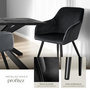 Voir la diapositive 4 : tectake Chaise style scandinave rembourrée aspect velours noir