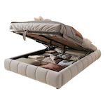 MERAX Lit coffre. Coloris disponibles : Beige, Gris