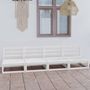 Voir la diapositive 1 : VIDAXL Canape a 4 places de jardin Blanc Bois de pin solide