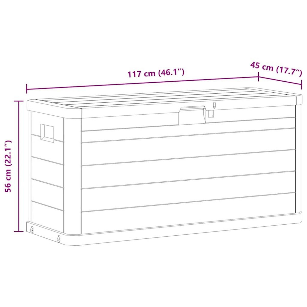 VIDAXL Boîte de rangement de jardin 280 L Gris clair