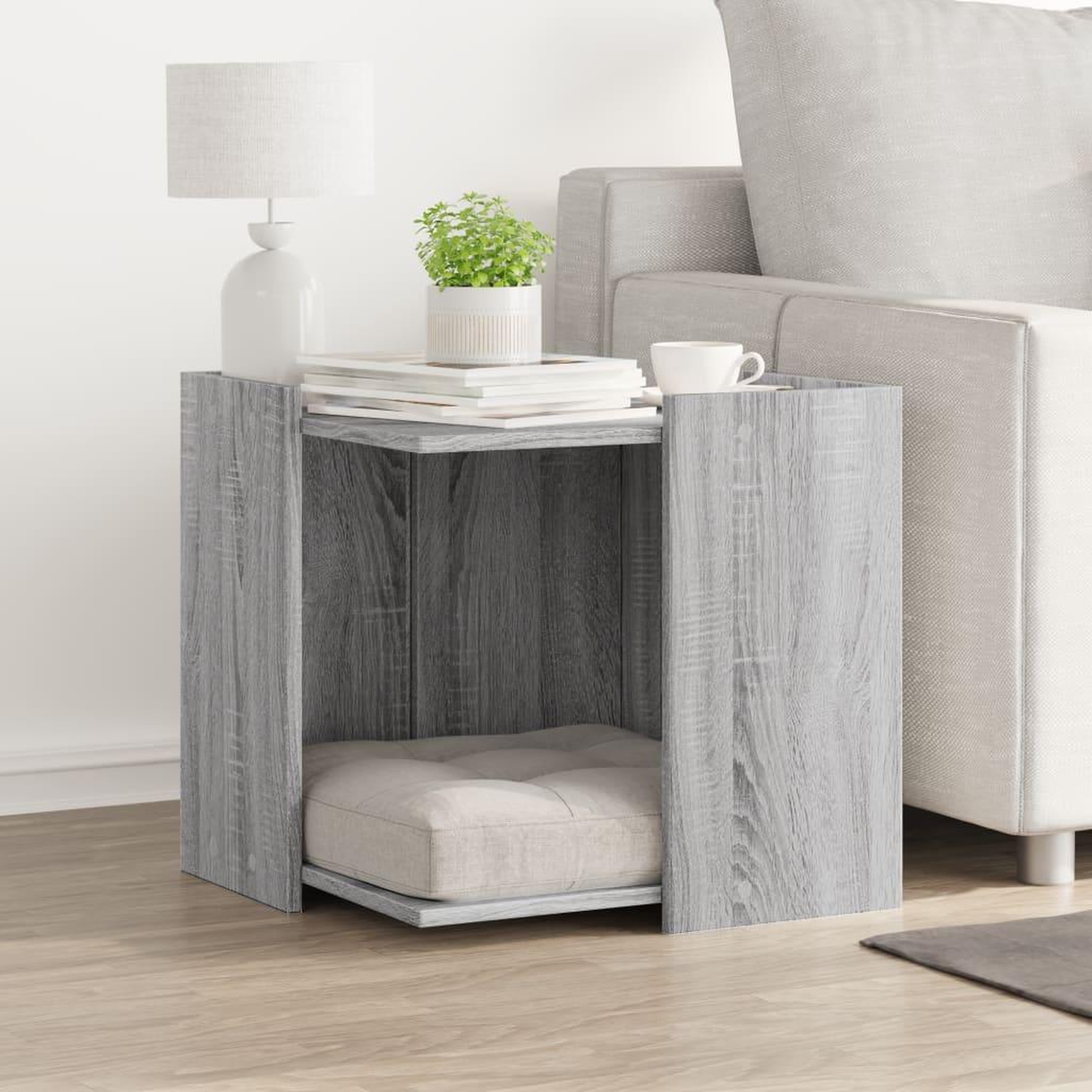 Voir la diapositive 3 : VIDAXL Meuble de bac a litiere pour chat sonoma gris bois d'ingenierie