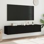 Voir la diapositive 4 : VIDAXL Meubles TV muraux avec lumieres LED 2 pcs noir 80x35x31 cm