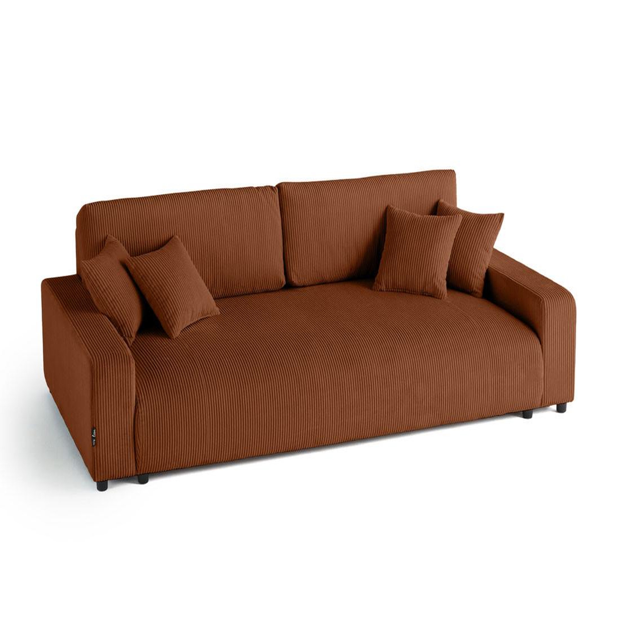 Voir la diapositive 6 : LISA DESIGN Pivoine - canapé droit 3 places - convertible avec coffre - en velours côtelé