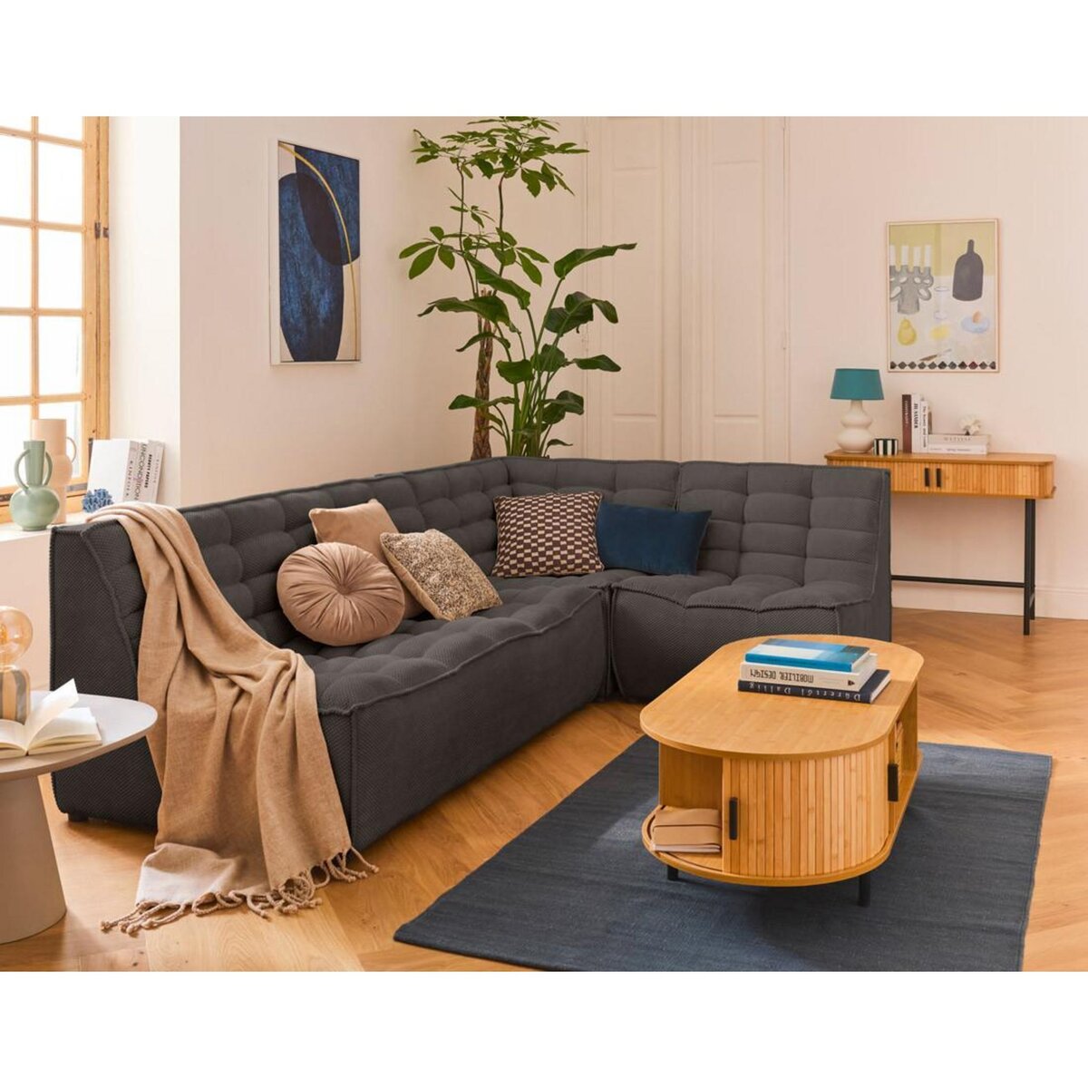 LISA DESIGN Ellie - canapé 2 places en velours texturé