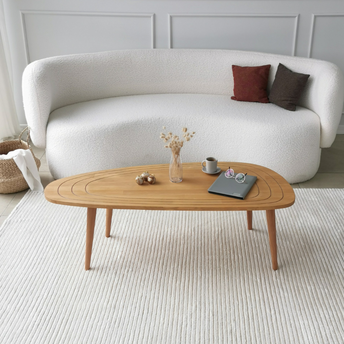 CONCEPT USINE Table basse style teck bois clair RANA