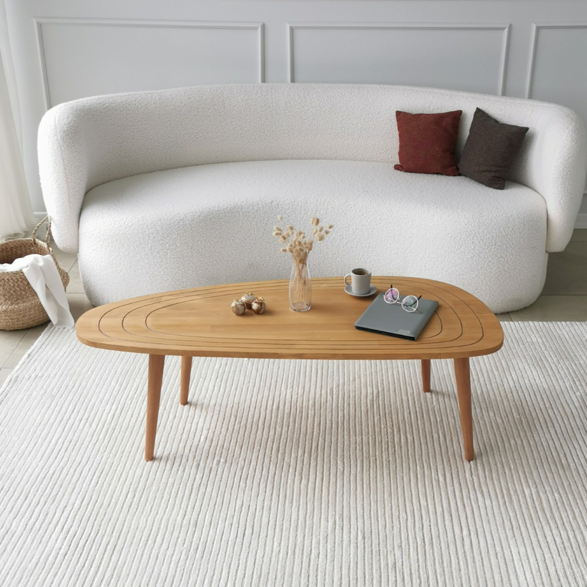 CONCEPT USINE Table basse style teck bois clair RANA