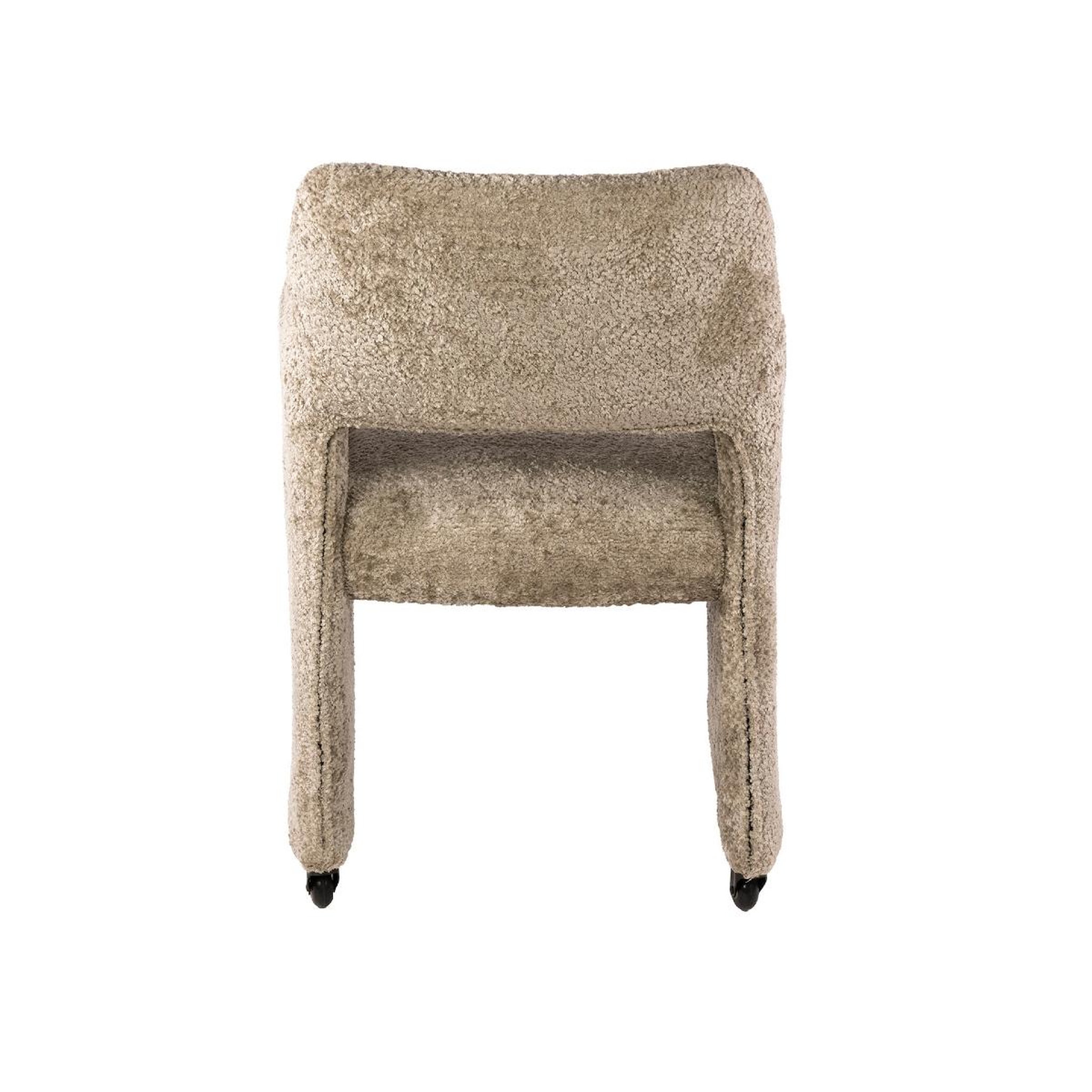 Voir la diapositive 5 : JLC KREATION Chaise-fauteuil en tissu beige avec roulettes ely (lot de 2)