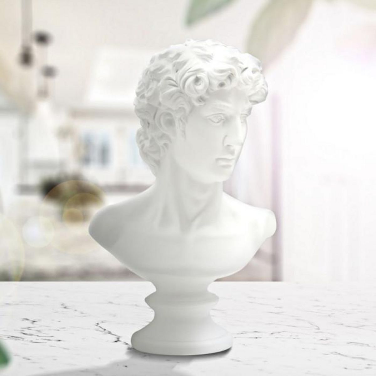 Paris Prix Buste Tête Masculine  Roman  34cm Blanc