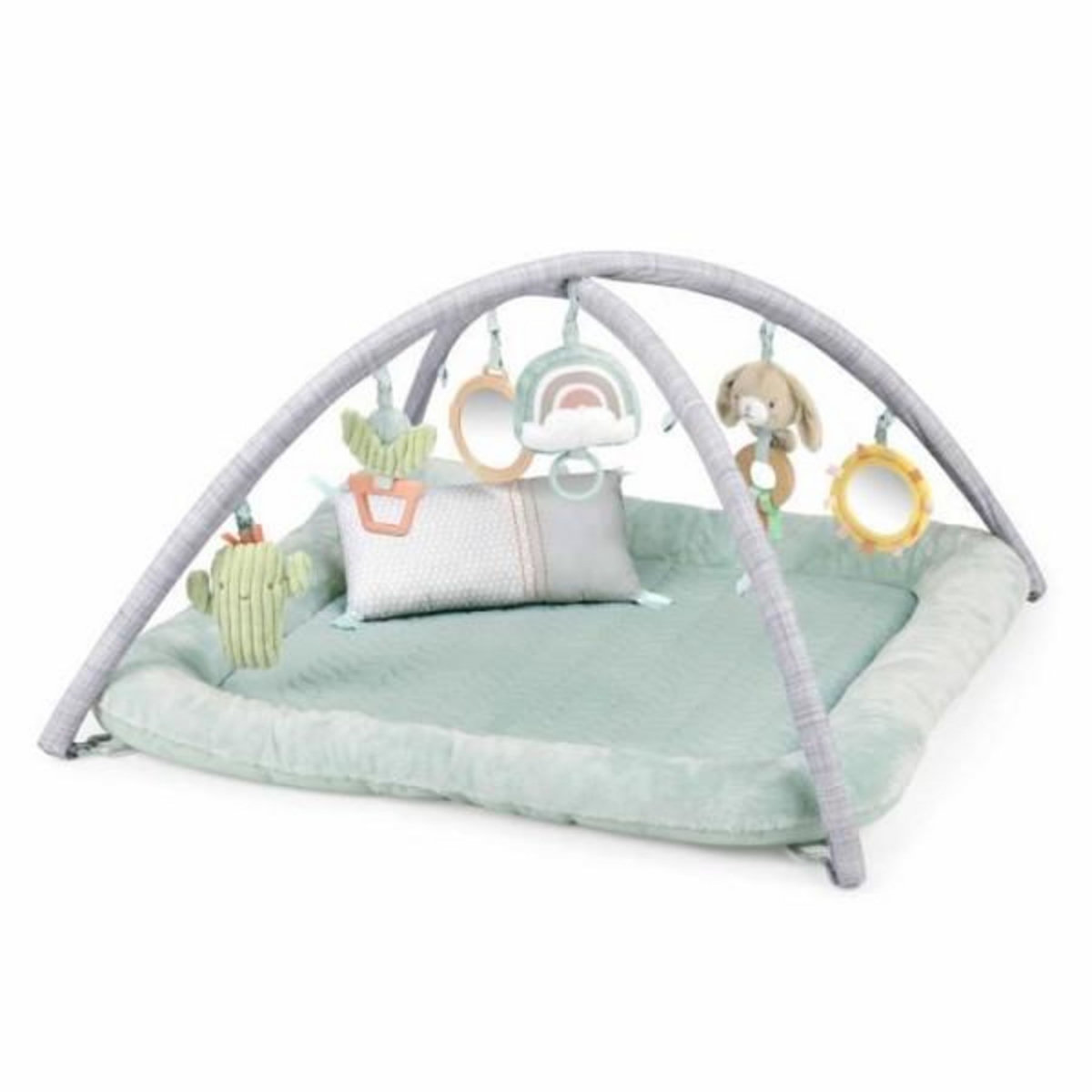 MARKET24 INGENUITY Tapis d'éveil au sol bébé Calm Spring Extra moelleux 6 jouets mutil sensoriels détachable