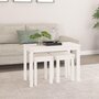 Voir la diapositive 3 : VIDAXL Tables gigognes 3 pcs Blanc Bois de pin massif