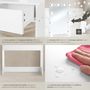 Voir la diapositive 4 : tectake Coiffeuse avec miroir style hollywoodien blanc