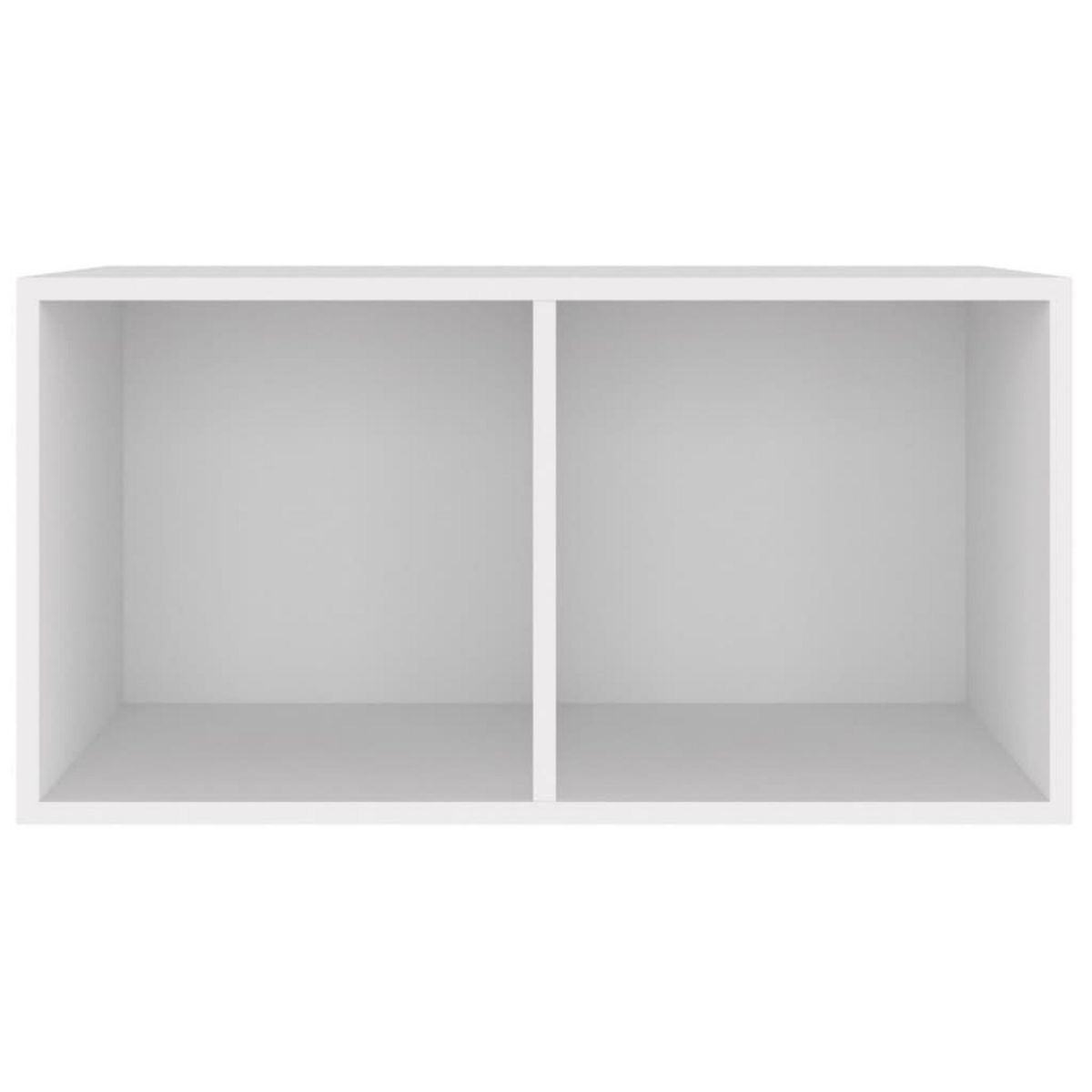 VIDAXL Boîte de rangement vinyles Blanc 71x34x36 cm Bois d'ingenierie