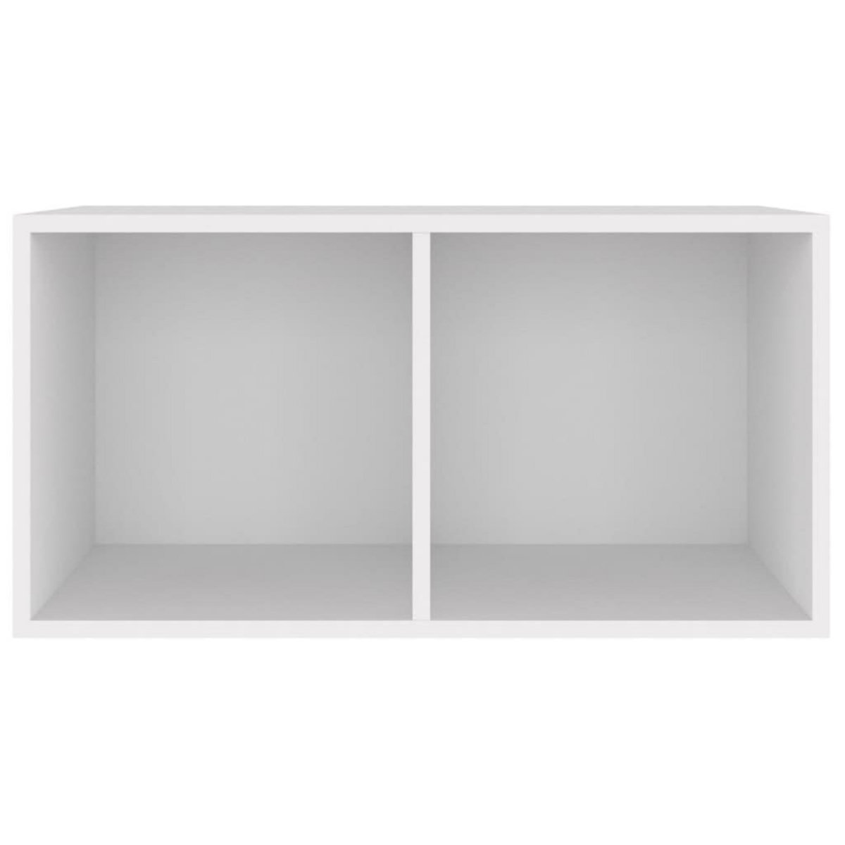 VIDAXL Boîte de rangement vinyles Blanc 71x34x36 cm Bois d'ingenierie