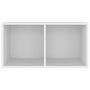 Voir la diapositive 3 : VIDAXL Boîte de rangement vinyles Blanc 71x34x36 cm Bois d'ingenierie