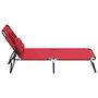 Voir la diapositive 4 : VIDAXL Chaise longue pliante rouge tissu oxford acier enduit de poudre