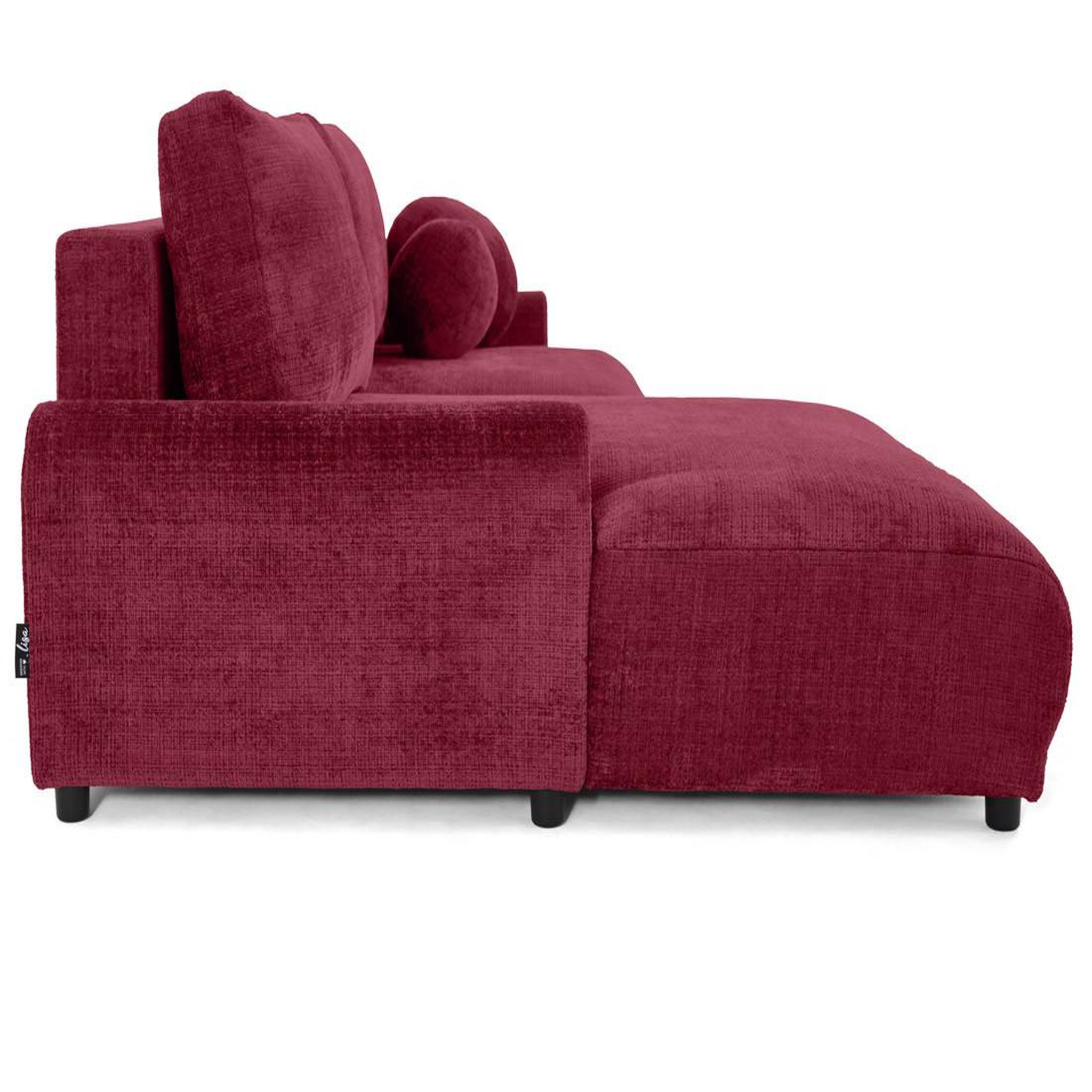 Voir la diapositive 6 : LISA DESIGN Nelly - canapé d'angle gauche 4 places convertible avec coffre en velours texturé
