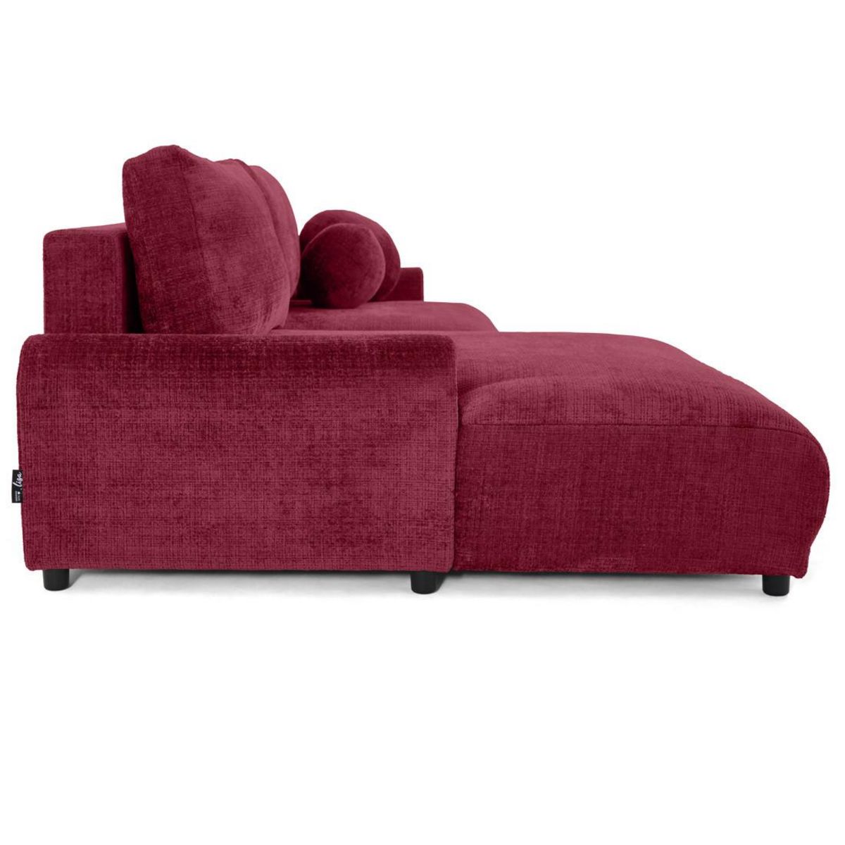 LISA DESIGN Nelly - canapé d'angle gauche 4 places convertible avec coffre en velours texturé