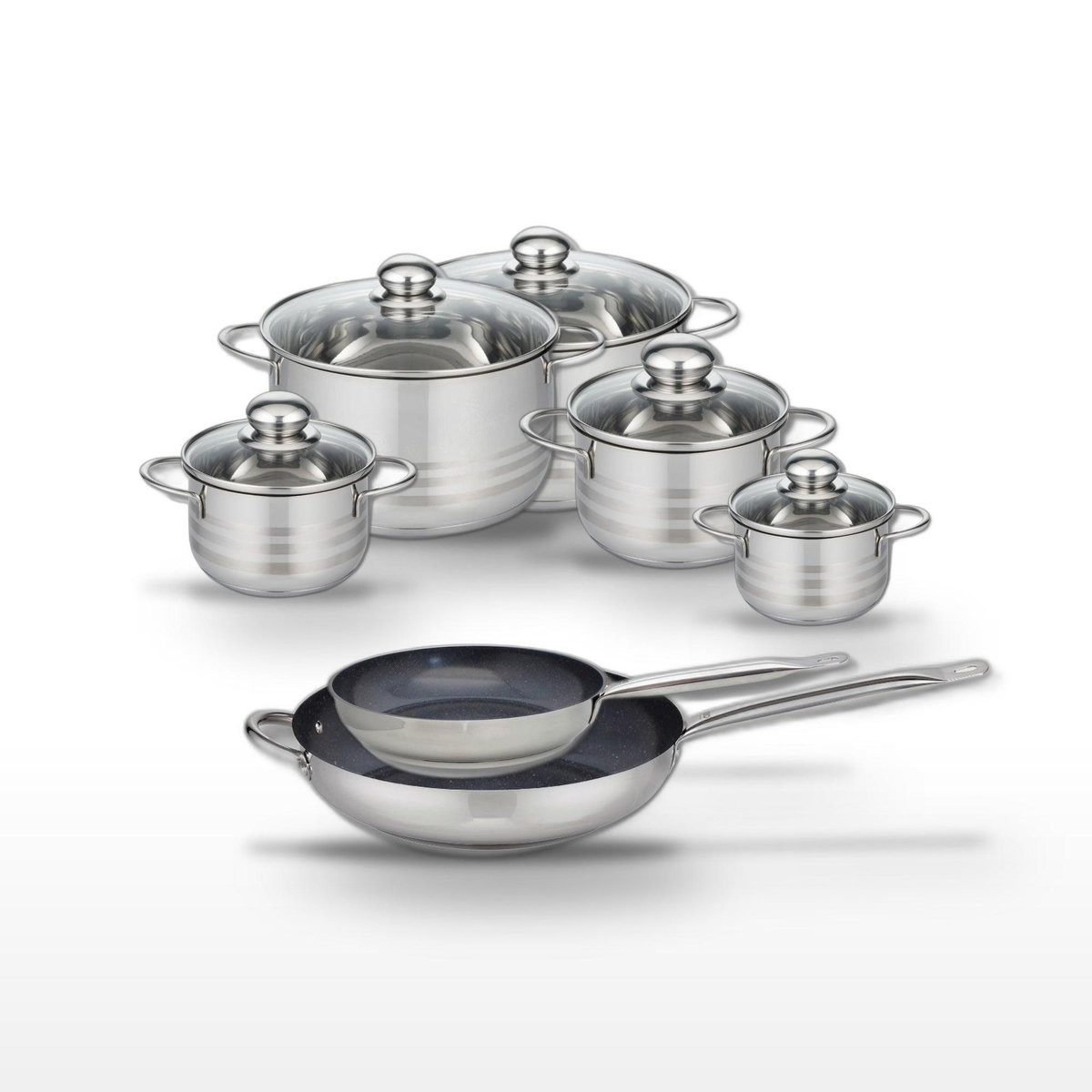 ELO Lot 2 Poêles 24/32 cm et 5 Faitouts 12/14/16/20/24 cm Elo Profi Therm Platinum