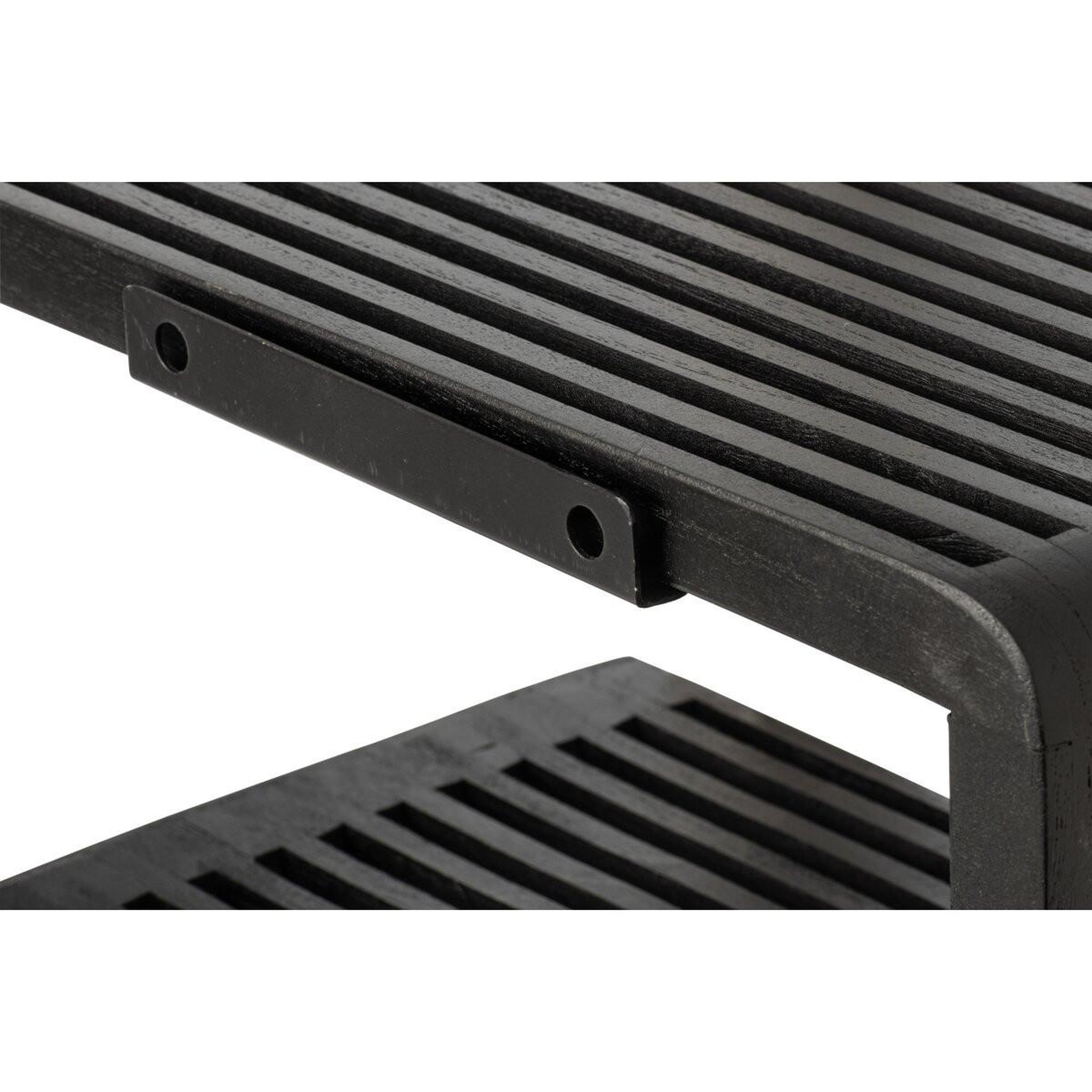 Voir la diapositive 3 : J-LINE Étagère murale en bois  lars  50cm noir