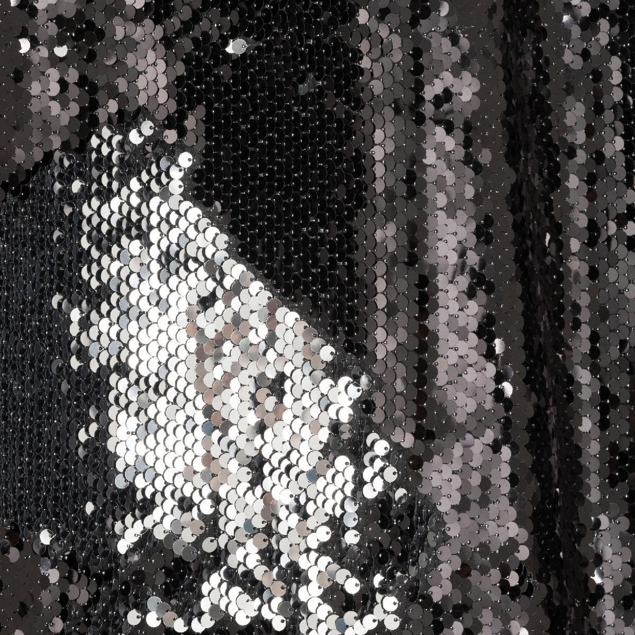 Voir la diapositive 5 : J-LINE Rideau à passants  sequin  125x250cm noir & argent