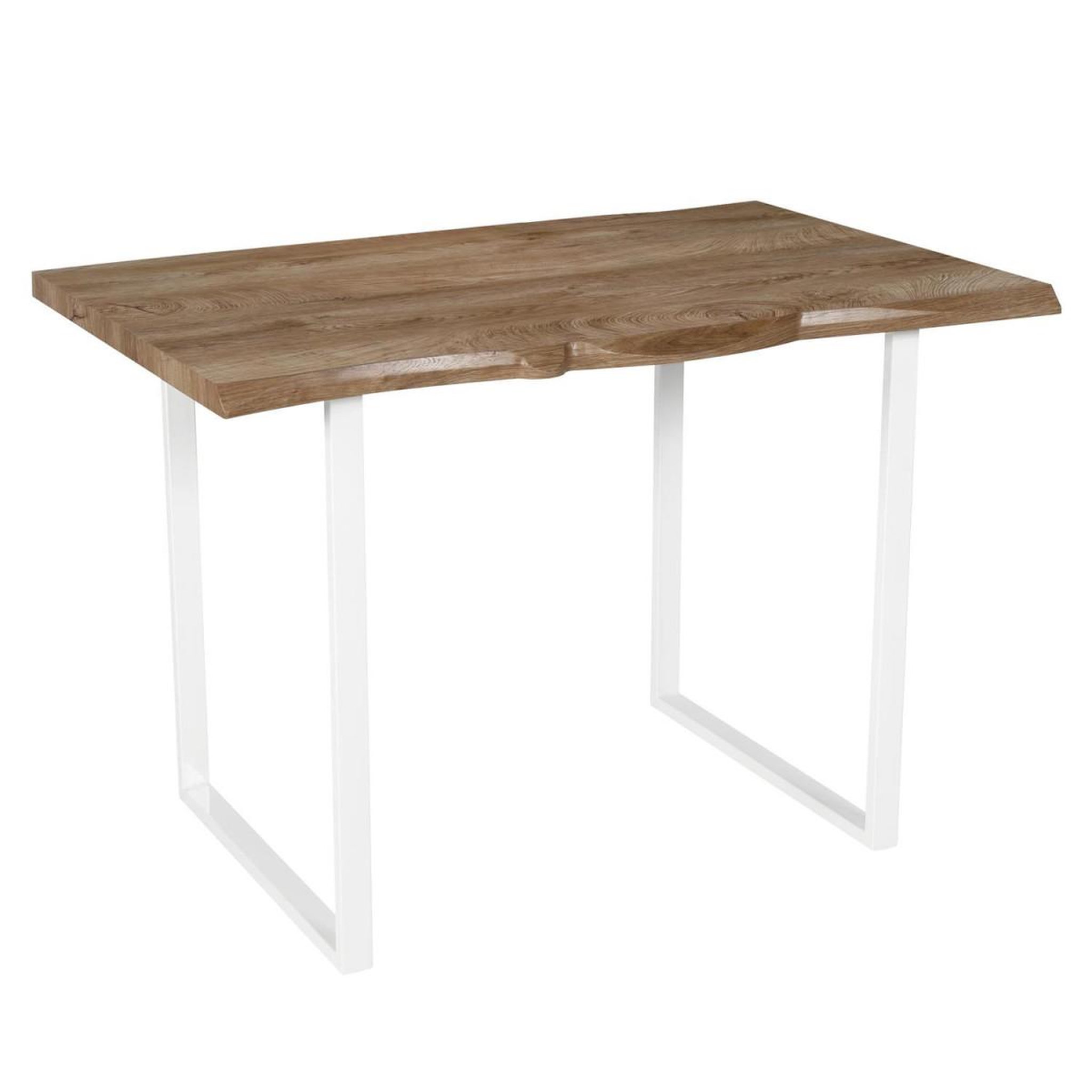 The Home Deco Factory Table de repas  forest  110cm naturel & blanc