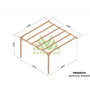 Voir la diapositive 2 : JARDIDECO Pergola adossée en bois massif Narbonne 420 x 420 cm - Maderland