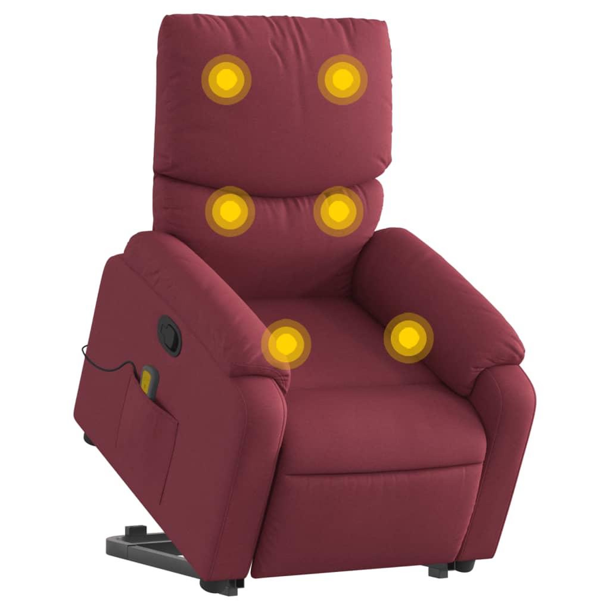 Voir la diapositive 3 : VIDAXL Fauteuil inclinable de massage Rouge bordeaux Tissu