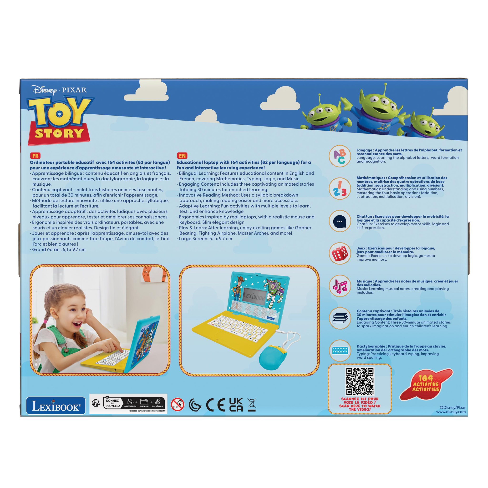 Voir la diapositive 4 : Lexibook Ordinateur éducatif bilingue avec 164 activités au design Toy Story (EN/FR)