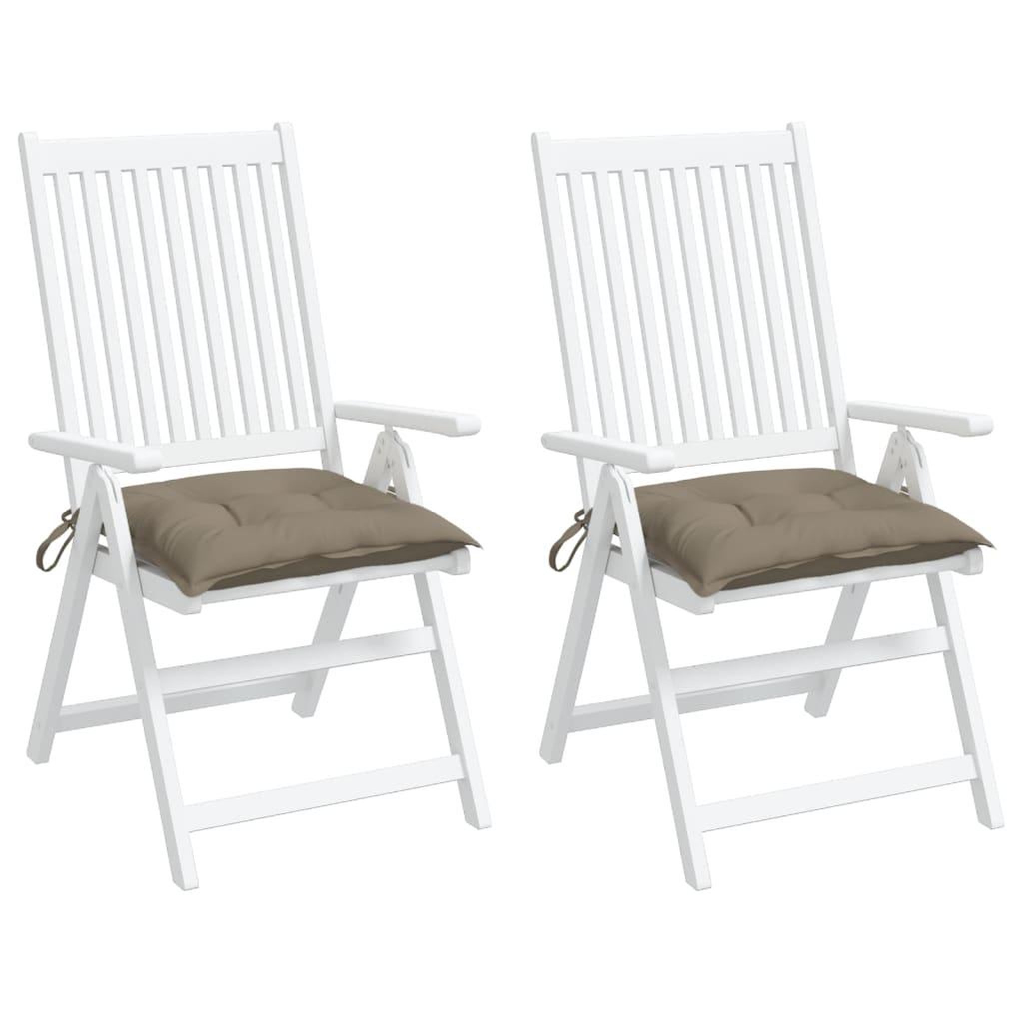 Voir la diapositive 4 : VIDAXL Coussins de chaise lot de 2 taupe 40x40x7 cm tissu oxford