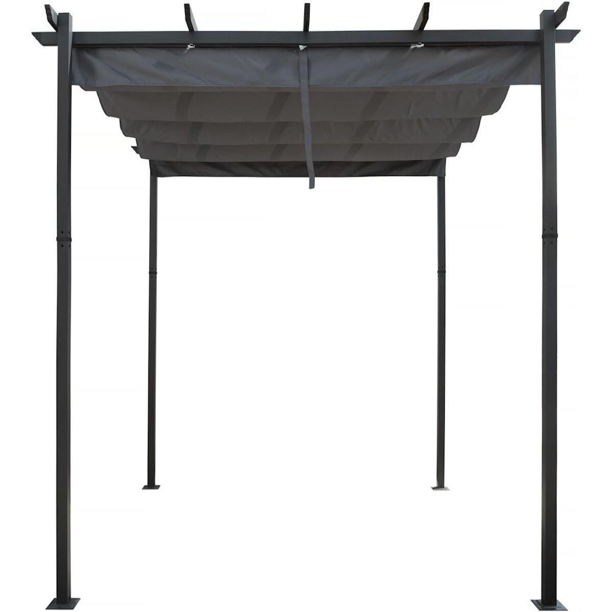 Habitat et Jardin Pergola en aluminium avec toit rétractable - 3 x 3 m - Gris