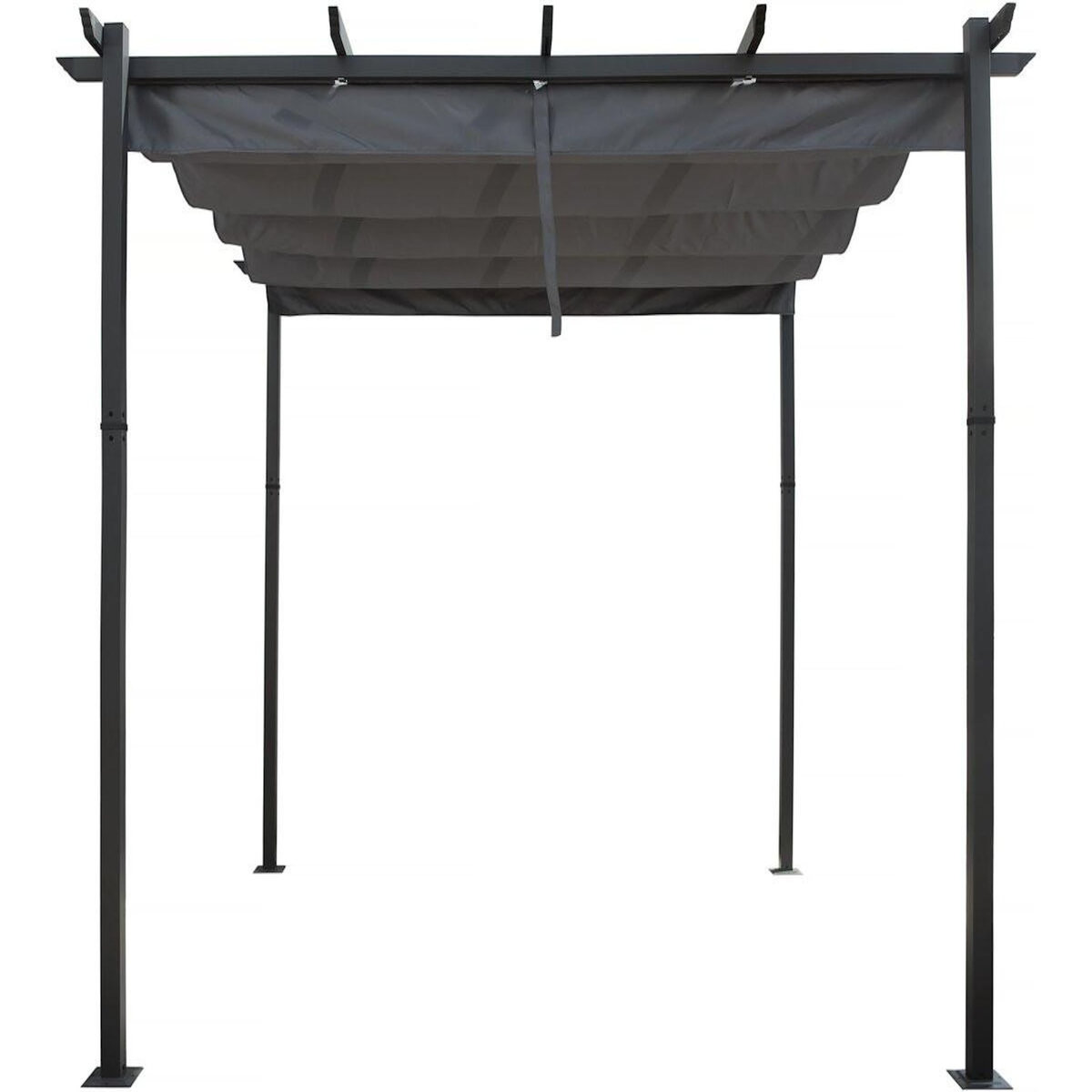 Habitat et Jardin Pergola en aluminium avec toit rétractable - 3 x 3 m - Gris