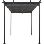 Habitat et Jardin Pergola en aluminium avec toit rétractable - 3 x 3 m - Gris