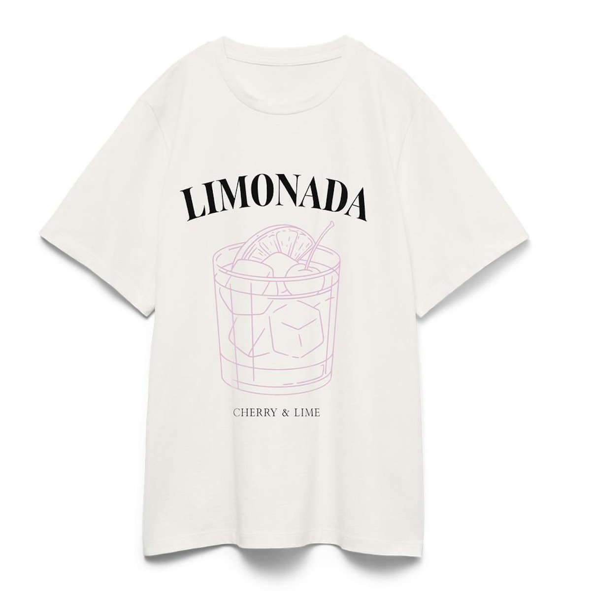 Vero Moda T-Shirt Blanc/Rose Femme Vero Moda Fomille