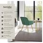 Voir la diapositive 2 : tectake Chaise rembourrée aspect velours vert foncé/or Lot de 4