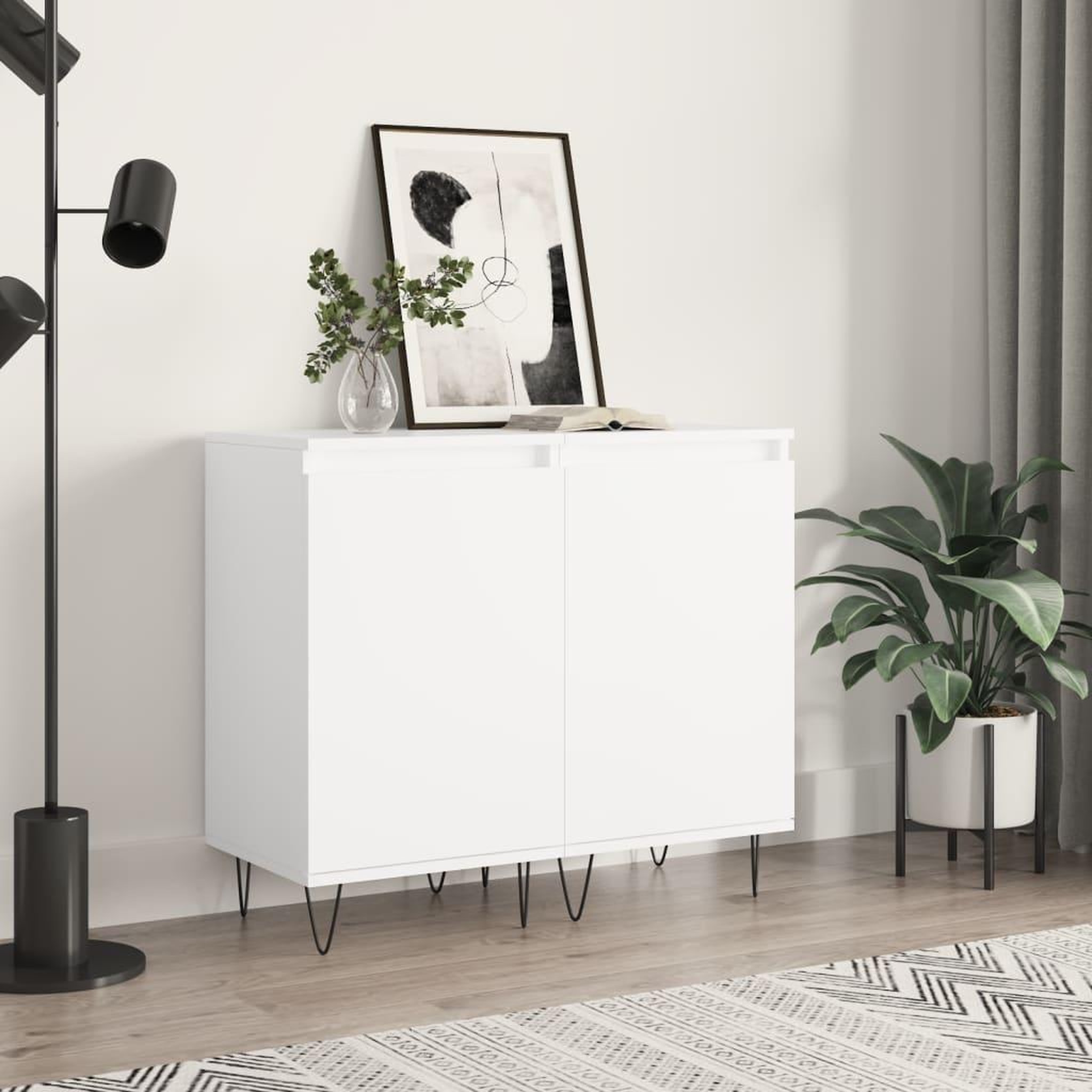 VIDAXL Buffets 2 pcs blanc 40x35x70 cm bois d'ingenierie