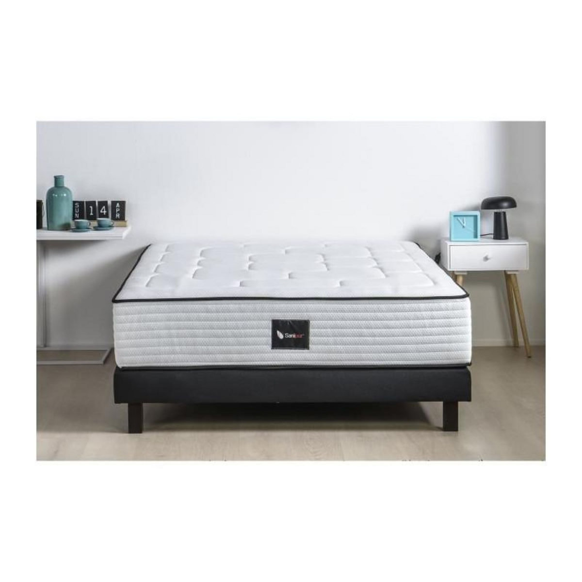 DEKO DREAM DEKO DREAM Ensemble matelas + sommier bois massif 160 x 200 - 700 ressorts ensachés - Ferme - HOTEL SANIPUR MULTIPOCKET