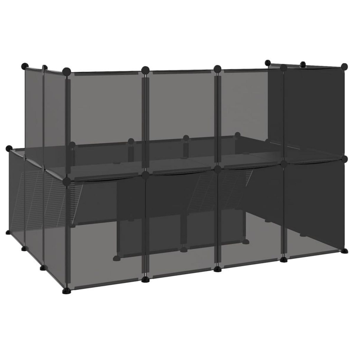 VIDAXL Cage pour petits animaux Noir 143x107x93 cm PP et Acier